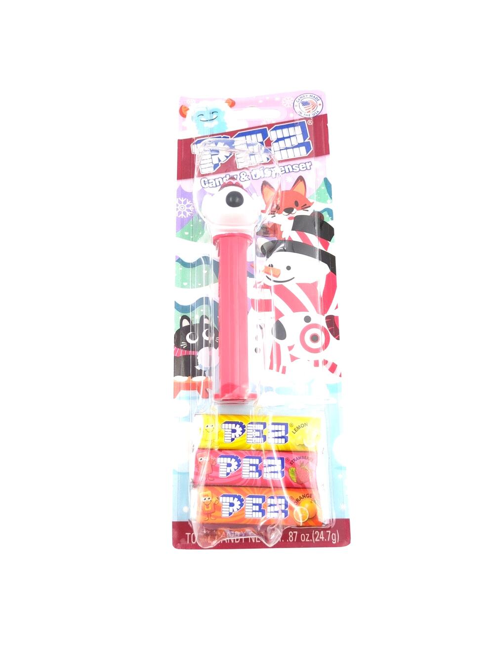 NEW Pez Target Bullseye Dog Dispenser Holiday Winter Christmas Candy Sealed